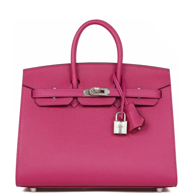 hermes Hermes Birkin Sellier 25 Rose Pourpre Veau Madame Palladium Hardware