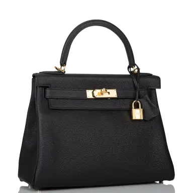 HERMÈS Hermes Black Togo Retourne Kelly 28cm Gold Hardware | Thumbnail 2