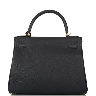 HERMÈS Hermes Black Togo Retourne Kelly 28cm Gold Hardware | Thumbnail 4