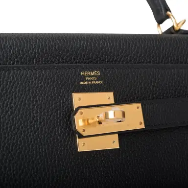 HERMÈS Hermes Black Togo Retourne Kelly 28cm Gold Hardware | Thumbnail 7