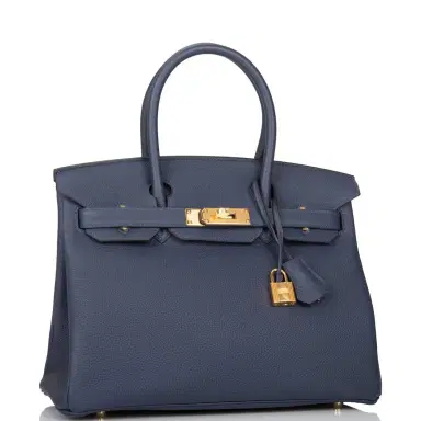 HERMÈS Hermes Bleu Nuit Togo Birkin 30cm Gold Hardware | Thumbnail 2