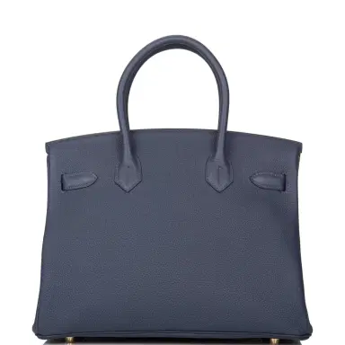 HERMÈS Hermes Bleu Nuit Togo Birkin 30cm Gold Hardware | Thumbnail 4