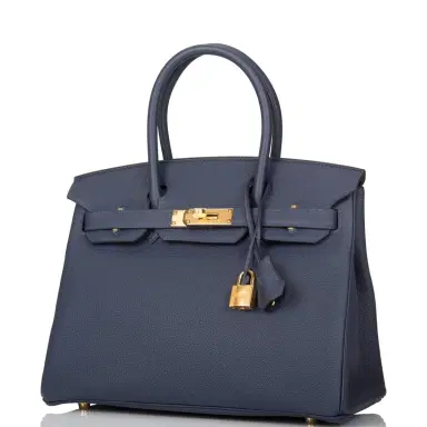 HERMÈS Hermes Bleu Nuit Togo Birkin 30cm Gold Hardware | Thumbnail 5