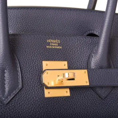 HERMÈS Hermes Bleu Nuit Togo Birkin 30cm Gold Hardware | Thumbnail 7