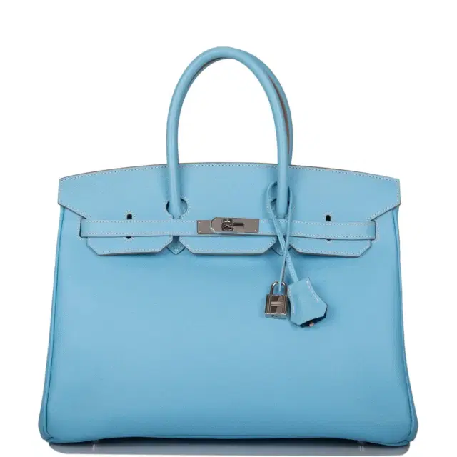 hermes Hermes Celeste Epsom Bi-Color Candy Birkin 35cm Palladium Hardware (Preloved - Excel/Mint)
