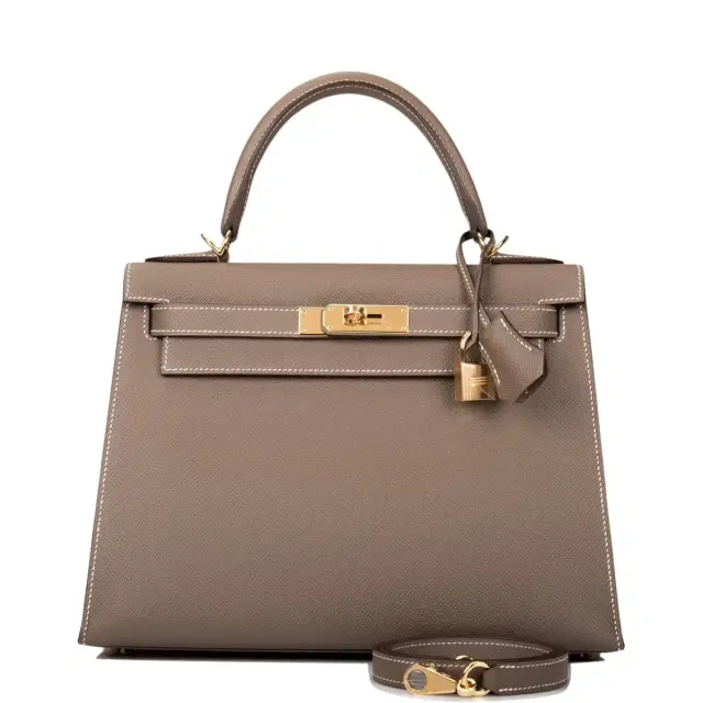 hermes Hermes Etoupe Epsom Sellier Kelly 28cm Gold Hardware