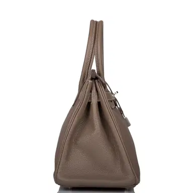 HERMÈS Hermes Etoupe Togo Birkin 30cm Palladium Hardware (Preloved - Excellent) | Thumbnail 3 HERMÈS Hermes Etoupe Togo Birkin 30cm Palladium Hardware (Preloved - Excellent) | Thumbnail 3