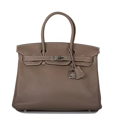 HERMÈS Hermes Etoupe Togo Birkin 30cm Palladium Hardware (Preloved - Excellent) | Thumbnail 1 HERMÈS Hermes Etoupe Togo Birkin 30cm Palladium Hardware (Preloved - Excellent) | Thumbnail 1