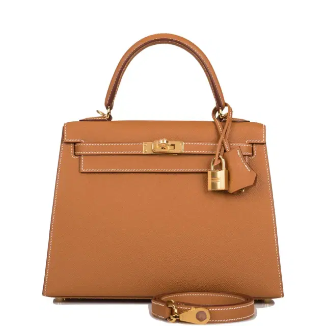 hermes Hermes Gold Epsom Sellier Kelly 25cm Gold Hardware