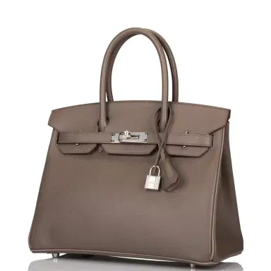 HERMÈS Hermes Horseshoe Stamp (HSS) Bi-Color Gris Etain And Gris Asphalte Epsom Birkin 30cm Palladium Hardware | Thumbnail 5