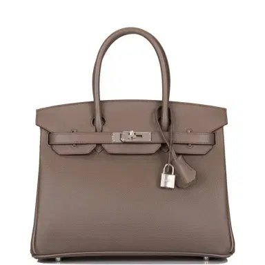 HERMÈS Hermes Horseshoe Stamp (HSS) Bi-Color Gris Etain And Gris Asphalte Epsom Birkin 30cm Palladium Hardware | Thumbnail 1