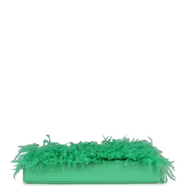 HERMÈS Hermes Kelly Elan Foile Vert Comics Chevre and Ostrich Feather Palladium Hardware | Thumbnail 6 HERMÈS Hermes Kelly Elan Foile Vert Comics Chevre and Ostrich Feather Palladium Hardware | Thumbnail 6