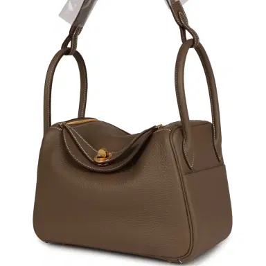 HERMÈS Hermes Lindy 26 Etoupe Clemence Gold Hardware | Thumbnail 5 HERMÈS Hermes Lindy 26 Etoupe Clemence Gold Hardware | Thumbnail 5