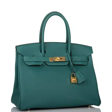 HERMÈS Hermes Malachite Togo Birkin 30cm Gold Hardware | Thumbnail 2