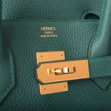 HERMÈS Hermes Malachite Togo Birkin 30cm Gold Hardware | Thumbnail 7