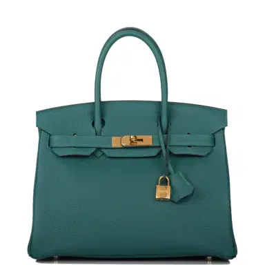 HERMÈS Hermes Malachite Togo Birkin 30cm Gold Hardware | Thumbnail 1