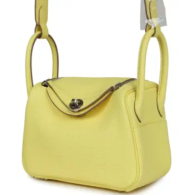 HERMÈS Hermes Mini Lindy Limoncello Clemence Palladium Hardware | Thumbnail 5 HERMÈS Hermes Mini Lindy Limoncello Clemence Palladium Hardware | Thumbnail 5
