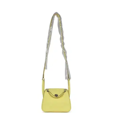 HERMÈS Hermes Mini Lindy Limoncello Clemence Palladium Hardware | Thumbnail 6 HERMÈS Hermes Mini Lindy Limoncello Clemence Palladium Hardware | Thumbnail 6
