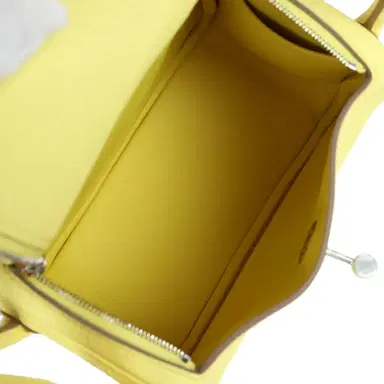 HERMÈS Hermes Mini Lindy Limoncello Clemence Palladium Hardware | Thumbnail 9 HERMÈS Hermes Mini Lindy Limoncello Clemence Palladium Hardware | Thumbnail 9