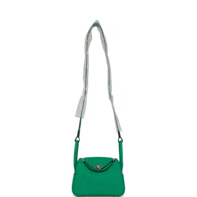 HERMÈS Hermes Mini Lindy Menthe Clemence Palladium Hardware | Thumbnail 7 HERMÈS Hermes Mini Lindy Menthe Clemence Palladium Hardware | Thumbnail 7