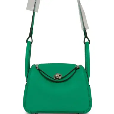 HERMÈS Hermes Mini Lindy Menthe Clemence Palladium Hardware | Thumbnail 1 HERMÈS Hermes Mini Lindy Menthe Clemence Palladium Hardware | Thumbnail 1