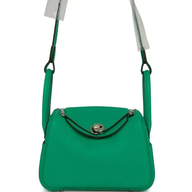 hermes Hermes Mini Lindy Menthe Clemence Palladium Hardware