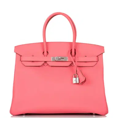 HERMÈS Hermes Rose Lipstick Togo Birkin 35cm Palladium Hardware | Thumbnail 1