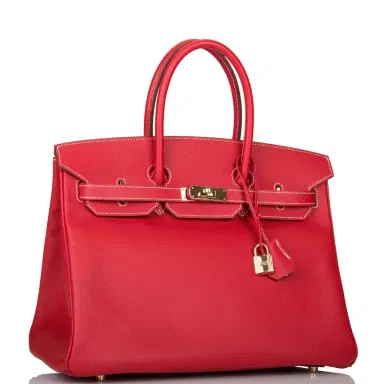 HERMÈS Hermes Rouge Casaque Epsom Bi-Color Candy Birkin 35cm Permabrass Hardware | Thumbnail 2 HERMÈS Hermes Rouge Casaque Epsom Bi-Color Candy Birkin 35cm Permabrass Hardware | Thumbnail 2