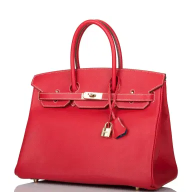 HERMÈS Hermes Rouge Casaque Epsom Bi-Color Candy Birkin 35cm Permabrass Hardware | Thumbnail 5 HERMÈS Hermes Rouge Casaque Epsom Bi-Color Candy Birkin 35cm Permabrass Hardware | Thumbnail 5