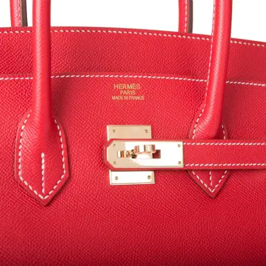 HERMÈS Hermes Rouge Casaque Epsom Bi-Color Candy Birkin 35cm Permabrass Hardware | Thumbnail 7 HERMÈS Hermes Rouge Casaque Epsom Bi-Color Candy Birkin 35cm Permabrass Hardware | Thumbnail 7