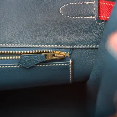 HERMÈS Hermes Rouge Casaque Epsom Bi-Color Candy Birkin 35cm Permabrass Hardware | Thumbnail 9 HERMÈS Hermes Rouge Casaque Epsom Bi-Color Candy Birkin 35cm Permabrass Hardware | Thumbnail 9