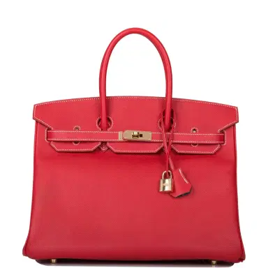 HERMÈS Hermes Rouge Casaque Epsom Bi-Color Candy Birkin 35cm Permabrass Hardware | Thumbnail 1 HERMÈS Hermes Rouge Casaque Epsom Bi-Color Candy Birkin 35cm Permabrass Hardware | Thumbnail 1