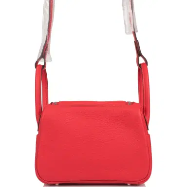 HERMÈS Hermes Rouge de Coeur Clemence Mini Lindy Palladium Hardware | Thumbnail 4 HERMÈS Hermes Rouge de Coeur Clemence Mini Lindy Palladium Hardware | Thumbnail 4