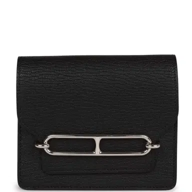 HERMÈS Hermes Roulis Slim Wallet Black Chevre Mysore Palladium Hardware | Thumbnail 1 HERMÈS Hermes Roulis Slim Wallet Black Chevre Mysore Palladium Hardware | Thumbnail 1