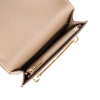 HERMÈS Hermes Roulis Slim Wallet Etoupe Evercolor Gold Hardware | Thumbnail 10 HERMÈS Hermes Roulis Slim Wallet Etoupe Evercolor Gold Hardware | Thumbnail 10