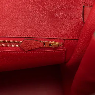 HERMÈS Hermes Vermilion Togo Birkin 35cm Gold Hardware | Thumbnail 9 HERMÈS Hermes Vermilion Togo Birkin 35cm Gold Hardware | Thumbnail 9