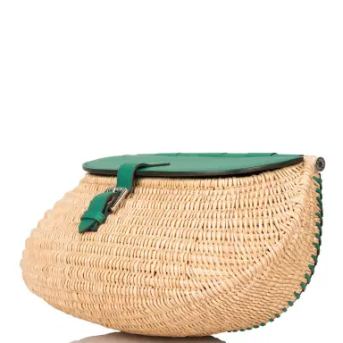 HERMÈS Hermes Vert Vertigo Swift and Osier Wicker Picnic Fishing Bag | Thumbnail 5 HERMÈS Hermes Vert Vertigo Swift and Osier Wicker Picnic Fishing Bag | Thumbnail 5