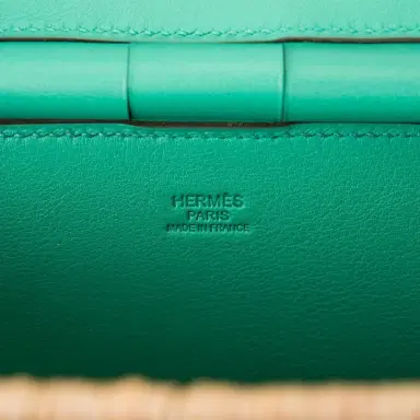 HERMÈS Hermes Vert Vertigo Swift and Osier Wicker Picnic Fishing Bag | Thumbnail 8 HERMÈS Hermes Vert Vertigo Swift and Osier Wicker Picnic Fishing Bag | Thumbnail 8