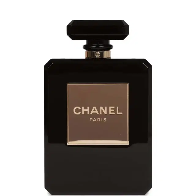 Pre-owned Chanel Minaudiere Perfume Clutch Black Acrylic Light Gold Hardware Pre-owned Chanel Minaudiere Perfume Clutch Black Acrylic Light Gold Hardware