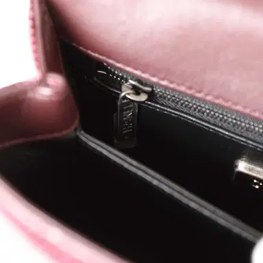 Chanel Pre-owned Chanel Mini Coco Handle Burgundy Lizard Ruthenium Hardware | Thumbnail 10 Chanel Pre-owned Chanel Mini Coco Handle Burgundy Lizard Ruthenium Hardware | Thumbnail 10