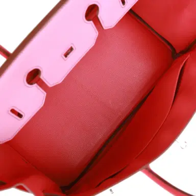 HERMÈS Pre-owned Hermes Special Order (HSS) Birkin 35 Bubblegum and Bougainvillea Epsom Palladium Hardware | Thumbnail 8 HERMÈS Pre-owned Hermes Special Order (HSS) Birkin 35 Bubblegum and Bougainvillea Epsom Palladium Hardware | Thumbnail 8