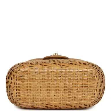 Chanel Vintage Chanel Basket Bag Beige Lambskin and Rattan Wicker Gold Hardware | Thumbnail 6 Chanel Vintage Chanel Basket Bag Beige Lambskin and Rattan Wicker Gold Hardware | Thumbnail 6