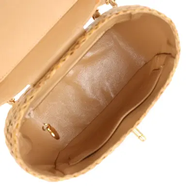 Chanel Vintage Chanel Basket Bag Beige Lambskin and Rattan Wicker Gold Hardware | Thumbnail 8 Chanel Vintage Chanel Basket Bag Beige Lambskin and Rattan Wicker Gold Hardware | Thumbnail 8