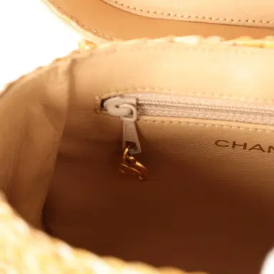 Chanel Vintage Chanel Basket Bag Beige Lambskin and Rattan Wicker Gold Hardware | Thumbnail 10 Chanel Vintage Chanel Basket Bag Beige Lambskin and Rattan Wicker Gold Hardware | Thumbnail 10