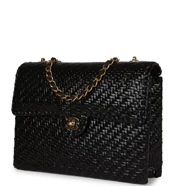 Chanel Vintage Chanel Flap Bag Black Wicker Gold Hardware | Thumbnail 5 Chanel Vintage Chanel Flap Bag Black Wicker Gold Hardware | Thumbnail 5