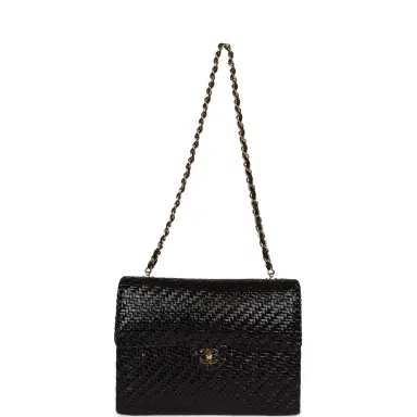 Chanel Vintage Chanel Flap Bag Black Wicker Gold Hardware | Thumbnail 7 Chanel Vintage Chanel Flap Bag Black Wicker Gold Hardware | Thumbnail 7