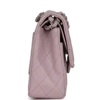 Chanel Vintage Chanel Medium Classic Double Flap Purple Lambskin Silver Hardware | Thumbnail 3 Chanel Vintage Chanel Medium Classic Double Flap Purple Lambskin Silver Hardware | Thumbnail 3