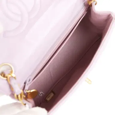 Chanel Vintage Chanel Mini Square Flap Bag Light Purple Lambskin Matte Gold Hardware | Thumbnail 8 Chanel Vintage Chanel Mini Square Flap Bag Light Purple Lambskin Matte Gold Hardware | Thumbnail 8