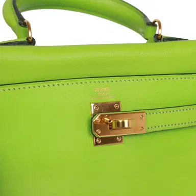 HERMÈS Vintage Hermes Kelly Retourne 20 Vert Cru Gulliver Gold Hardware | Thumbnail 7 HERMÈS Vintage Hermes Kelly Retourne 20 Vert Cru Gulliver Gold Hardware | Thumbnail 7