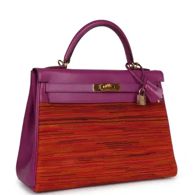 HERMÈS Vintage Hermes Kelly Retourne 32 Vibrato Cyclamen Box Gold Hardware | Thumbnail 2 HERMÈS Vintage Hermes Kelly Retourne 32 Vibrato Cyclamen Box Gold Hardware | Thumbnail 2